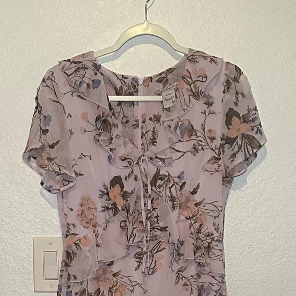 AMERICAN RAG Lavender Floral Prairie Wrap Maxi Dress Size Medium - Picture 7 of 10